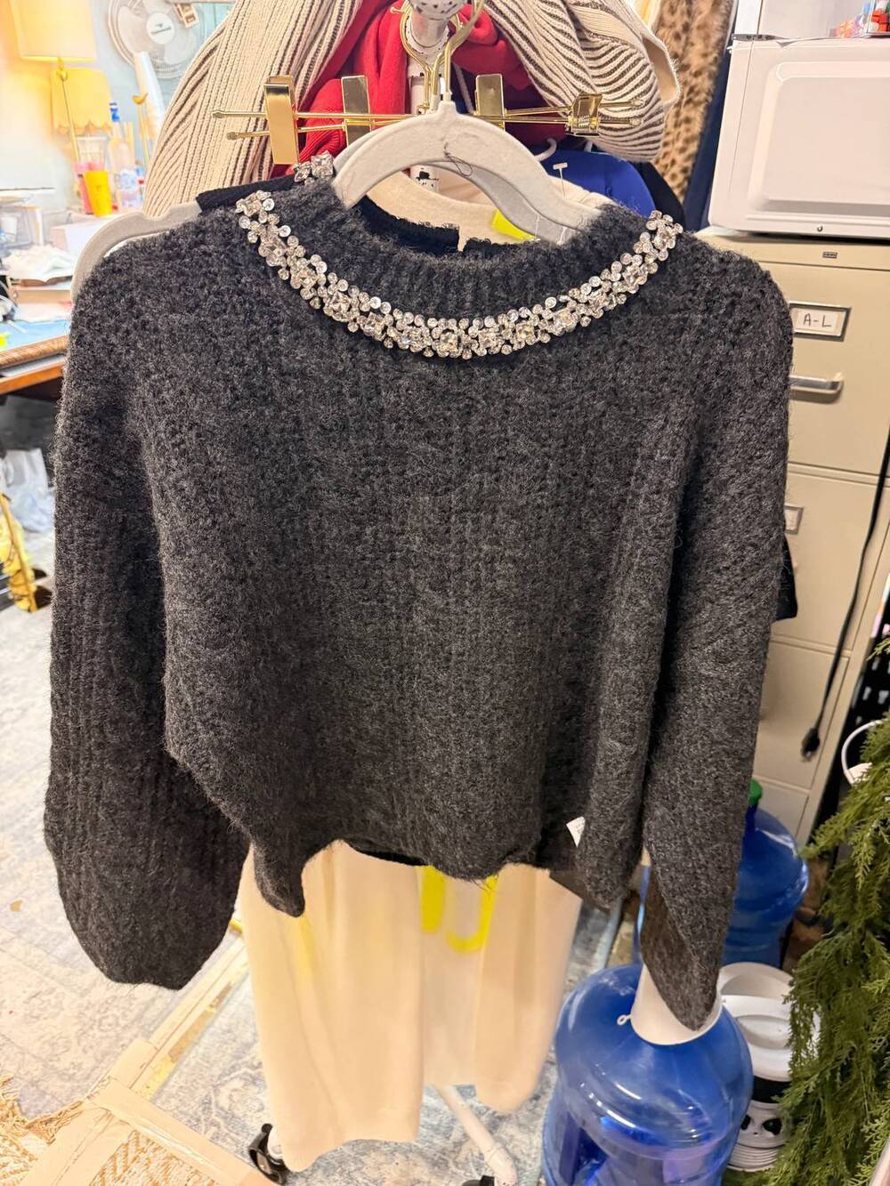 NEW ENGLISH FACTORY women's karissa sweater in grey
